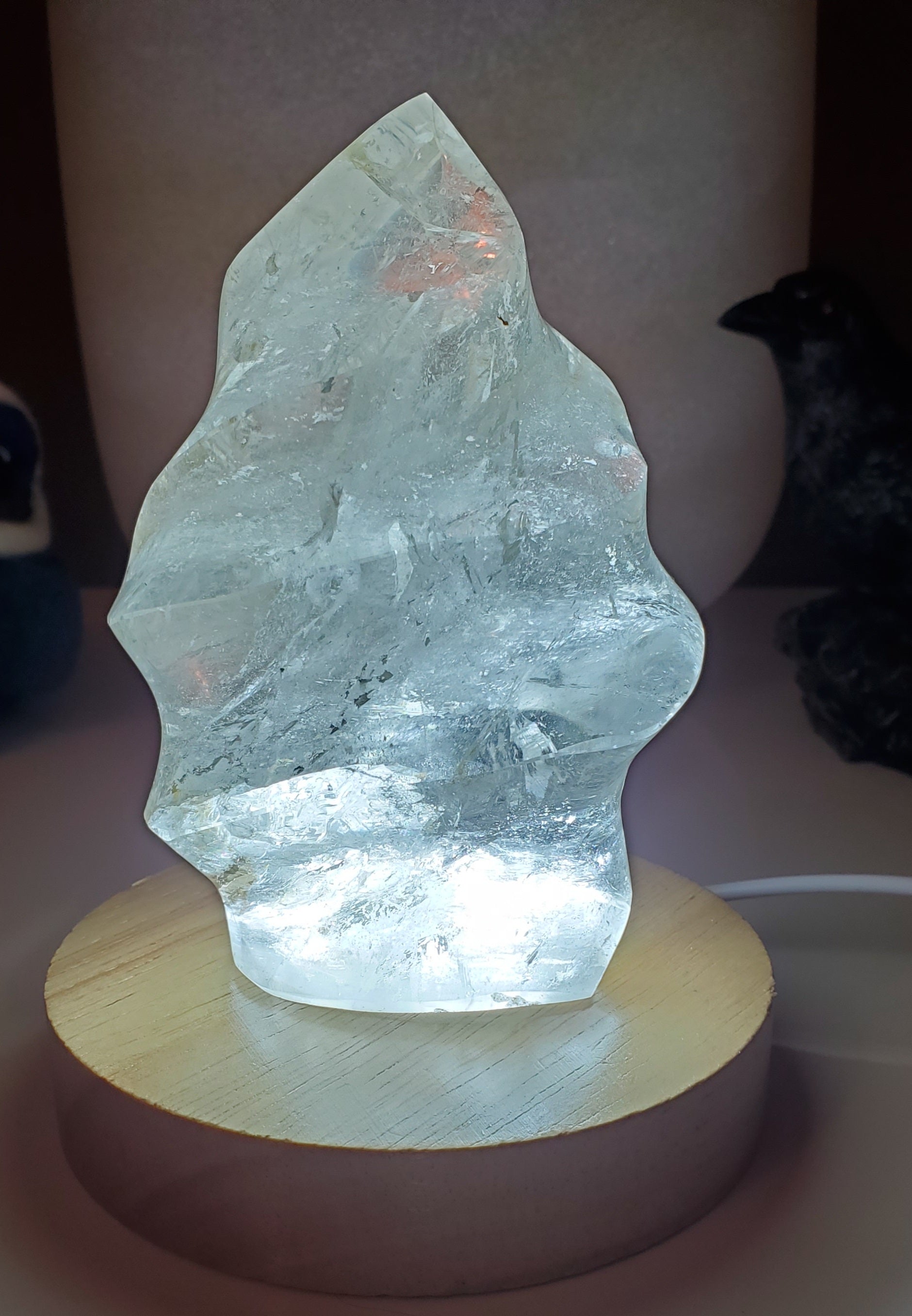 Clear quartz sphere or flame